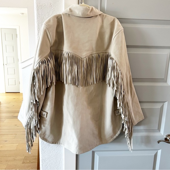 NWT Free People Fringe Out Genuine Suede Jacket Ivory - Picture 5 of 6